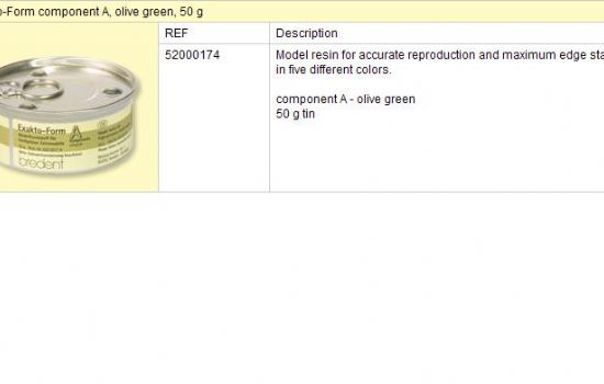 Exakto-Form komponent A 50 g - olivově zelený