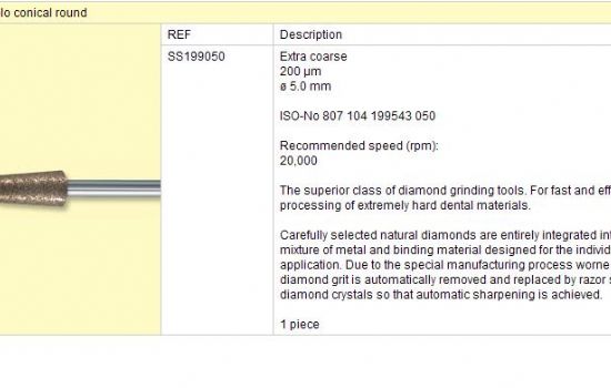 Sintrovaný diamant SS 199 050