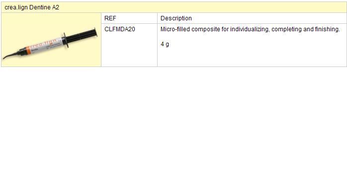 Crea. lign Dentin A2Light-curing composite 4g