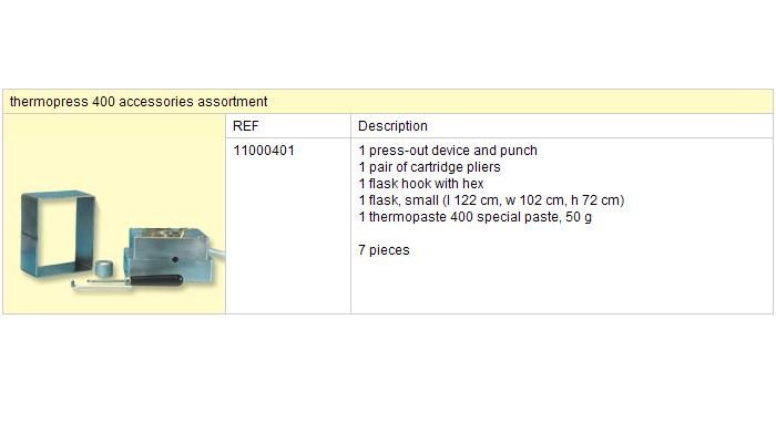 Thermopress 400 sada příslušenství