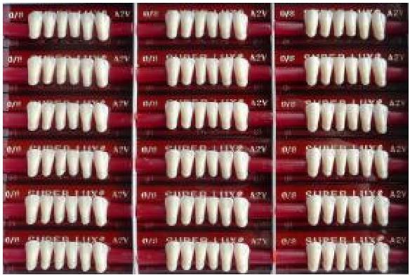 Zuby Major frontální VITA dolní 18x6 ks 108 zubů